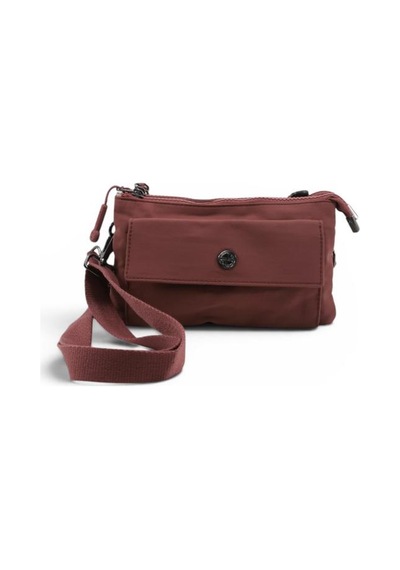 Baginn Paraşüt Kumaş Mini Çapraz Askılı Kadın Çanta Yağmur Geçirmez El Askılı Çanta 20 12 Cm Telefonluk Bordo