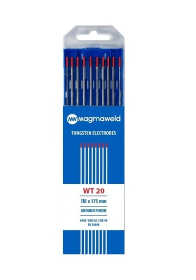 Argon İğnesi Tungsten Elektrod Kırmızı Wt-20 1.6 X 175 Mm 1 Paket 10 Adet