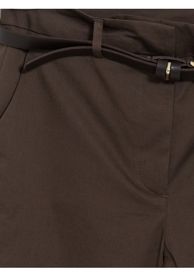 Lcwaıkıkı Classic Kahverengi Beli Kemerli Gabardin Kadın Pantolon