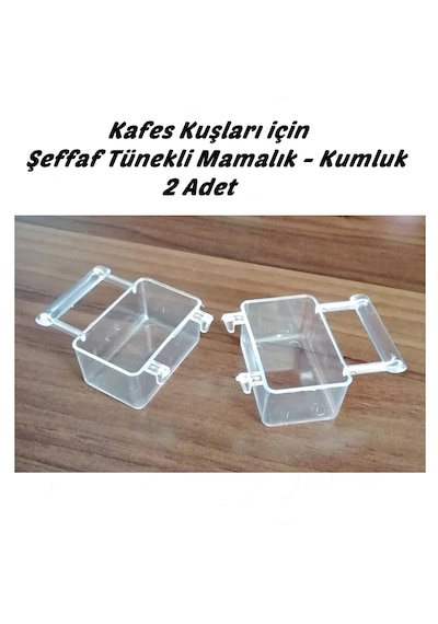Bülbül Kanarya Muhabbet Kuşu Tünekli Kuş Mamalık Kumluk 2 Adet - Şeffaf Renk