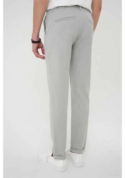 Efor Comfort Fit Beli Lastikli Pileli Gri Jogger Pantolon P 1182 Gri