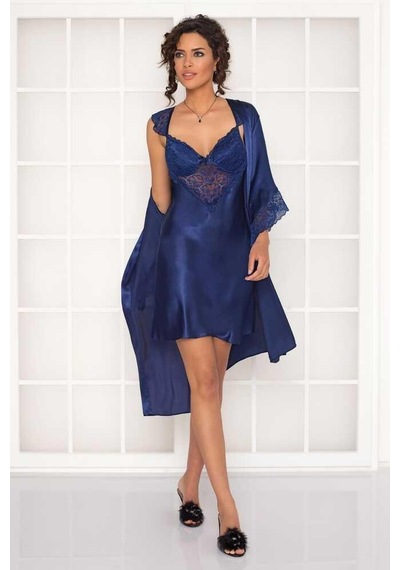 Pierre Cardin Midi Dantel Sabahlık Gecelik Set 4240 001