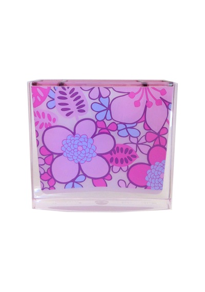 DİŞ FIRÇALIK PEMBE ÇİÇEKLİ AKRİLİK 10X10X3CM Diğer