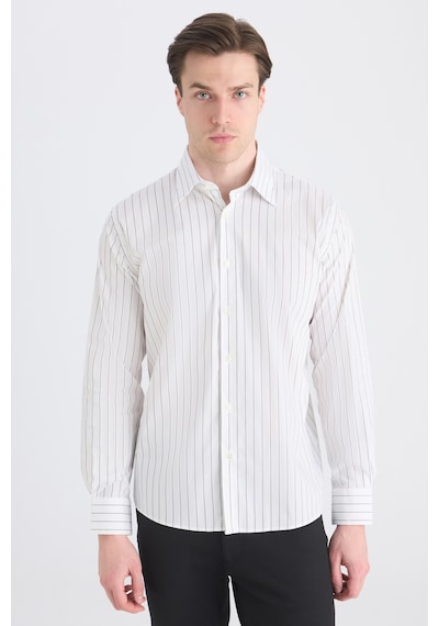 D'S Damat Ds Damat Slim Fit Beyaz Armürlü Gömlek 5hf02hd20341m Çok Renkli