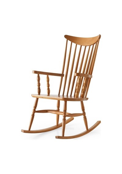 Willlow Rocker Ahşap Sallanır Sandalye Natürel