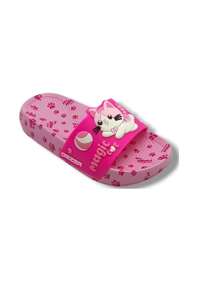 Gezer 16873-26 Magic Cat Yıldızlı Patili Kız Çocuk Terlik 26-30 Fuşya