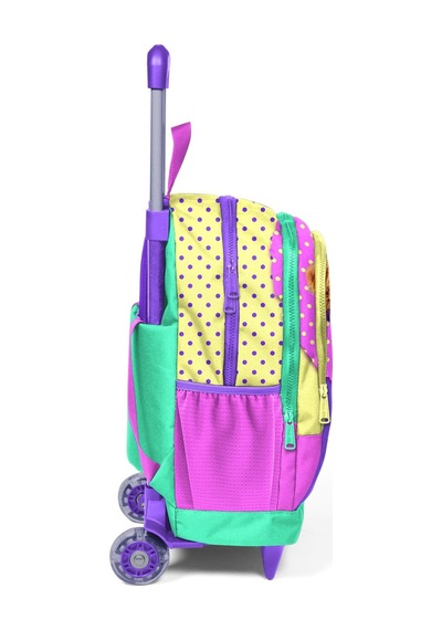 Coral High Kids Sarı Pembe Sevimli Köpek Desenli Üç Bölmeli Çekçekli Okul Sırt Çantası 23952