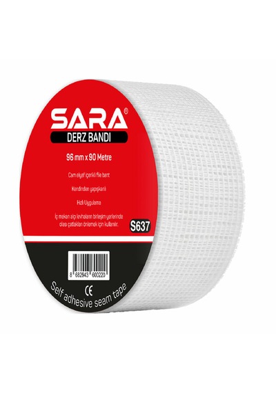 Sara S637 Derz Bandı 96 Mm X 90 M, Cam Elyaf Fileli, Kendinden Yapışkanlı