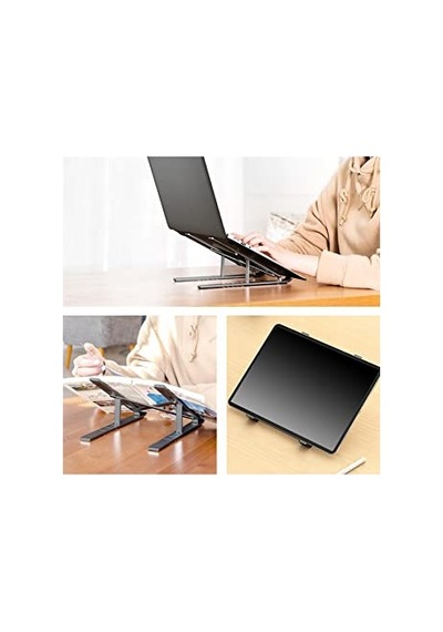 Blueforce As-70 7 Kademeli Alüminyum Taşınabilir Laptop Notebook Tablet Standı Katlanabilir Portatif Macbook Metal Stant 10 İnç-16 İnç Uyumlu 1
