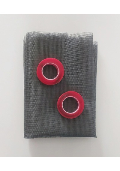 Pencere Sinekliği Pratik Hazır Fiber Sineklik 100cm X 130cm + 4 Metre Çift Taraflı Silikon Bant