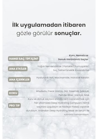Professional Deep Hydrating, Kuru Saçlar İçin Nem Bakım Şampuanı, 350 Ml