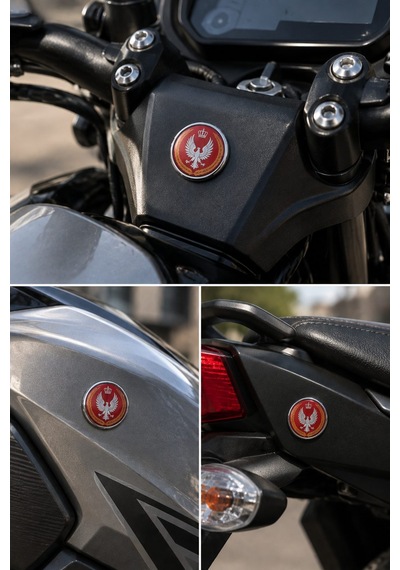 Çift Kartal Desenli Elite Arma 4 Cm Araç Motor Bisiklet Sticker