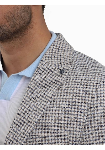 Dufy Saks Erkek Slim Fit Pitikare Desenli Sivri Yaka Casual Ceket - 104437-saks Saks Mavi Dufy Saks Erkek Slim Fit Pitikare Desenli Sivri Yaka Casual Ceket - 104437-saks Saks Mavi