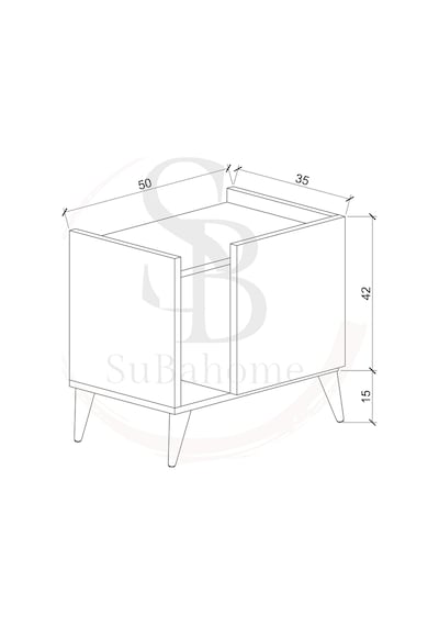 50 Cm Mdf Modern Ayaklı Beyaz Komodin Çok Amaçlı Dolap Yan Sehpa
