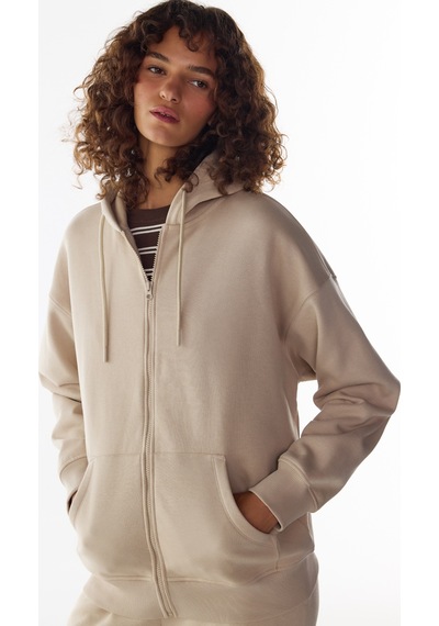 Penti Bej Şardonlu Fermuarlı Kapüşonlu Sweatshirt
