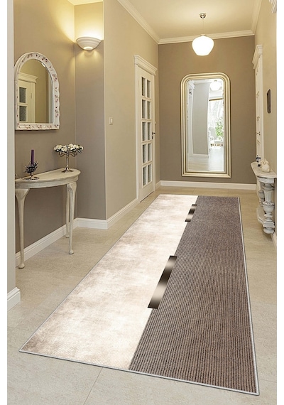 West Home Makinede Yıkanabilir Kaymaz Taban Leke Tutmaz Modern Kesme Yolluk Mutfak Yolluk Halı Yolluk Wh 559 Beige Yolluk