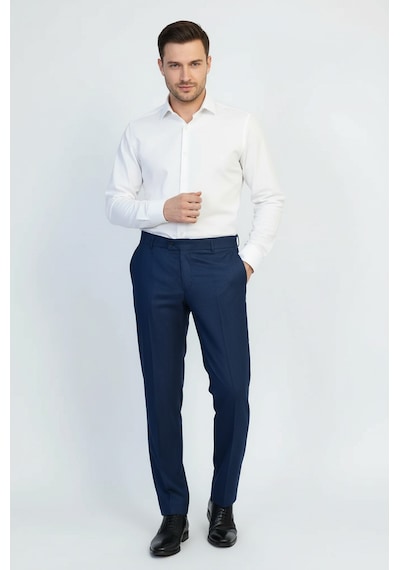 Lacivert Mikro Desenli Slim Fit Kumaş Pantolon-wessi Lacivert