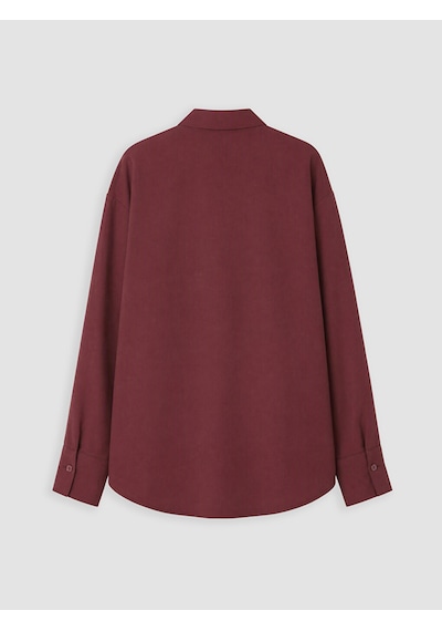 Lcw Vision Bordo Oversize Poplin Kadın Gömlek
