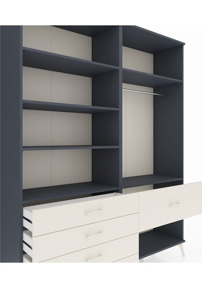 Hyperion Gardrop 6 Raflı 5 Çekmeceli Tek Askılı 176x44x221 Antrasit-antrasit/aytaşı Antrasit/aytaşı Hyperion Gardrop 6 Raflı 5 Çekmeceli Tek Askılı 176x44x221 Antrasit-antrasit/aytaşı Antrasit/aytaşı