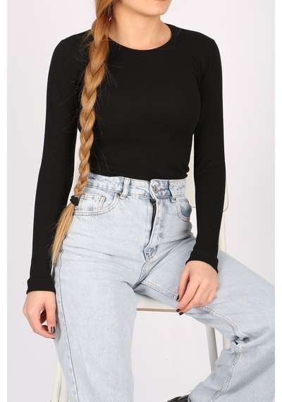 Madmext Mad Girls Siyah Fitilli Bodysuit Mg1292-siyah Siyah