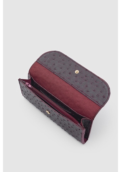 Shule Bags Sien Dokulu Kadın Cüzdan Bordo