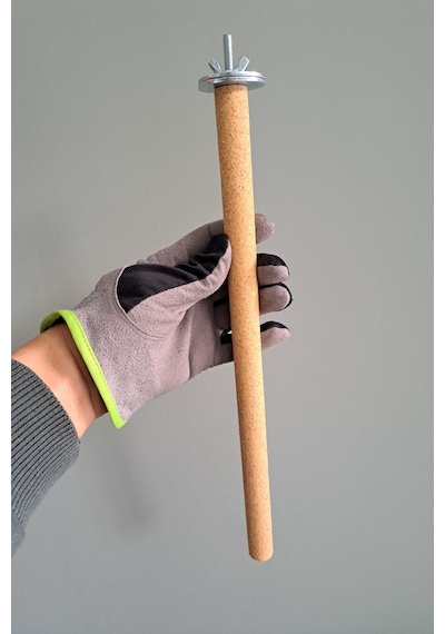 Vixpet Doğal Ahşap Papağan Tünek & Pedikür Kumlu Tünek – Ayak Bakımı ve Tüneme İçin | 35 cm - 18 mm