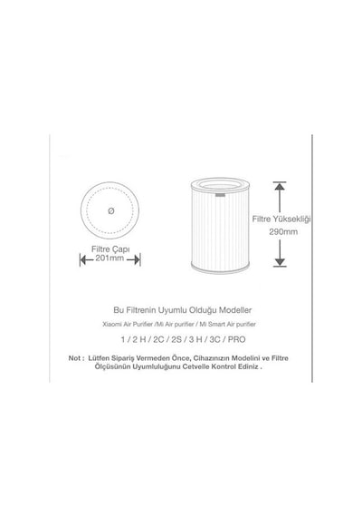 Purmed Xiaomi Mi Pro /1/2/3/ Air Purifier Uyumlu Mavi Hepa Filtre