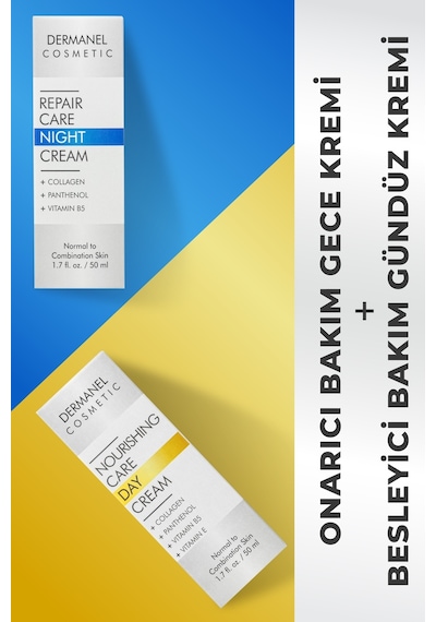 Dermanel Besleyici Bakım Gündüz Kremi 50 ML + Dermanel Onarıcı Bakım Gece Kremi 50 ML