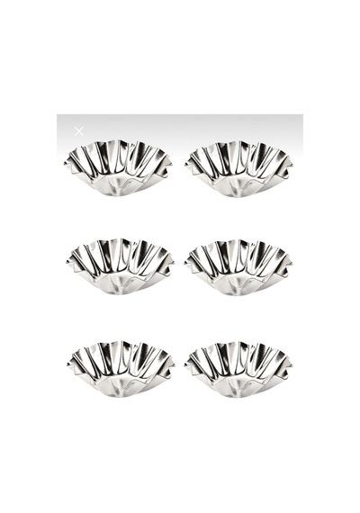 6 Lı Çelik Tartolet Kek & Kurabiye Kalıbı Metal Metalik Diğer