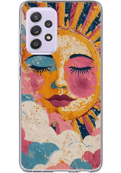 Samsung Galaxy A72 Uyumlu Efsunlu Güneş Baskılı Silikon Kılıf Renkli