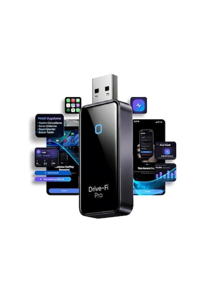Minesk Drive-fi Pro Apple iPhone Uyumlu İçin Kablosuz Carplay Adaptörü/mobil Uygulama Desteği / 0.5 Saniye Düşük Gecikme/otomatik Bağlantı/arm - Cortex A7 İşlemci/otomatik Araç Tanıma