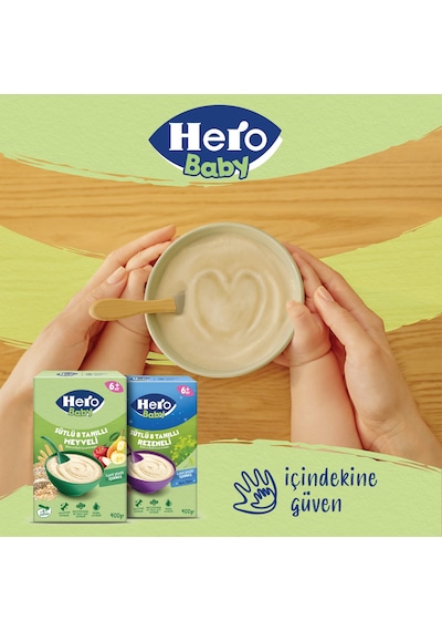 Hero Baby Sütlü 8 Tahıllı Rezeneli 200g X4