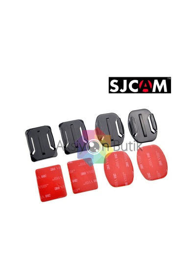 Sjcam Sj4000 Sj5000 2 Kavisli Ve 2 Düz Yapışkanlı Bağlantı Aparat