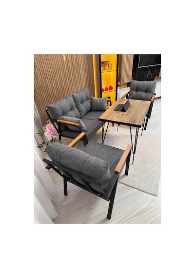 Houseart Balkon ,bahçe , Teras , Cafe ,salon , Metal Kanepe , Metal Kanepe Koltuk ,oturma Takımı 2-1-1 Masalı Takım Gri Houseart Balkon ,bahçe , Teras , Cafe ,salon , Metal Kanepe , Metal Kanepe Koltuk ,oturma Takımı 2-1-1 Masalı Takım Gri