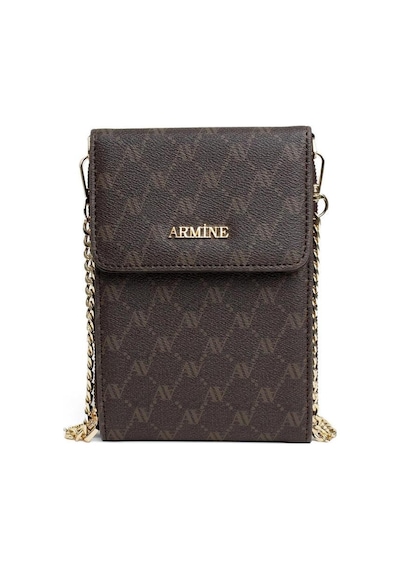 Armine 266 Baskılı Çapraz Omuz Askılı Bayan Çanta Kahve 36782540