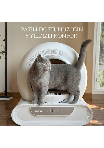 Neutron Yeni Nesil Akıllı Kedi Tuvaleti Otomatik Kedi Tuvaleti NTL-PW-65BW