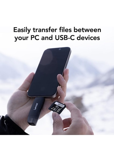 Çift Yuvalı Usb-a/c Okuyucu, 205mb/s'ye Kadar Aktarım Hızı, Sd Ve Microsd Kartları Lrw310x-bnb