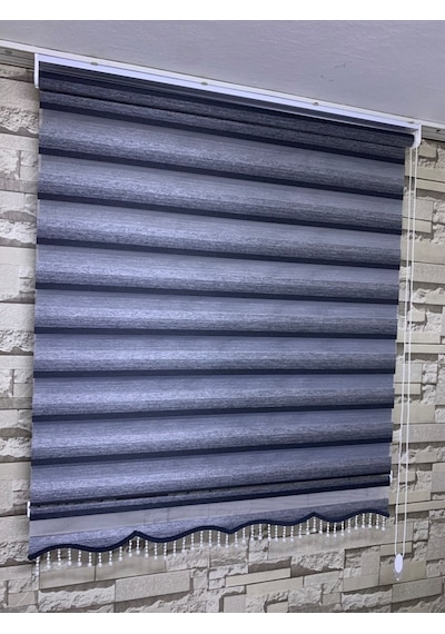 Siyah Gri Geçişli Zebra Perde Tüm Ölçülerde
