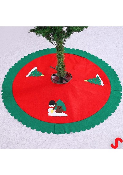 Yılbaşı Çam Ağacı Altı Örtüsü Desenli - 90 Cm