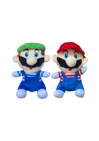 İthal Kumaş Süper Mario Kardeşler Mario Luigi 2'li Set Figür Peluş Oyuncak Uyku Oyun Arkadaşı 20 Cm.