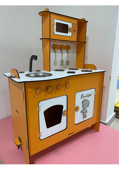 Turuncu Ahşap Mutfak 80X60
