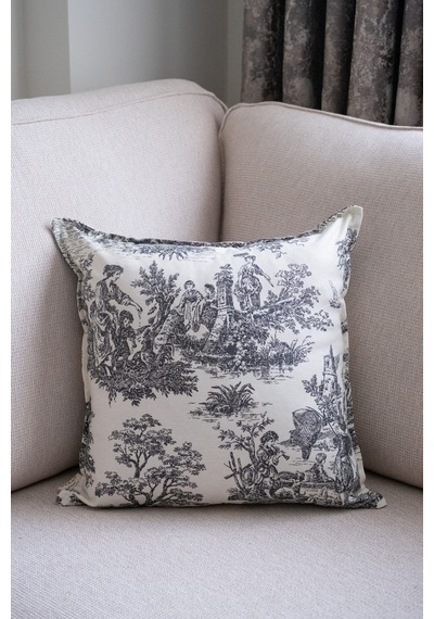 Siyah Kırlent Vintage Desenli 50x50 Dekoratif Yastık Kılıfı Beyaz - Siyah - 702798987 Beyaz - Siyah