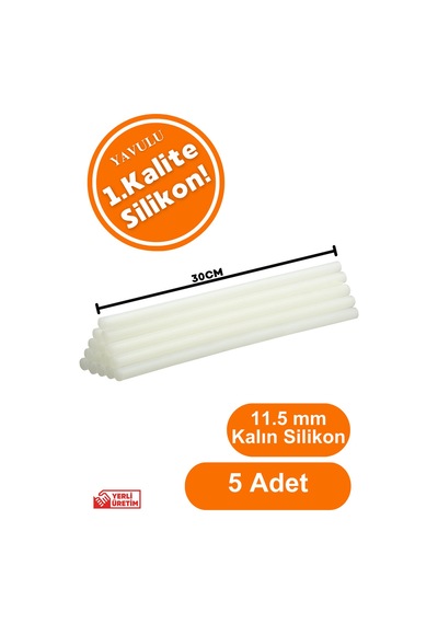 Silikon Mum Sıcak Silikon Cubuk Silikon Sıcak Silikon Ucu Mum Silikon 5 Ad. 11,5 Mm Kalın Silikon