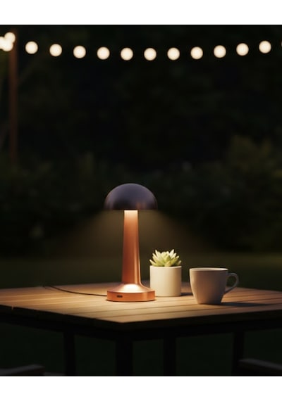 Modern Bronz Masa Lambası 3 Renk Led Dokunmatik Şarjlı Model