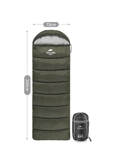 Naturehike U250 Zarf Tarzı Kapüşonlu Uyku Tulumu Kahverengi