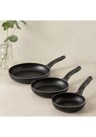 Teflon 3 Parça Tava Seti 16-20-24 Cm Siyah