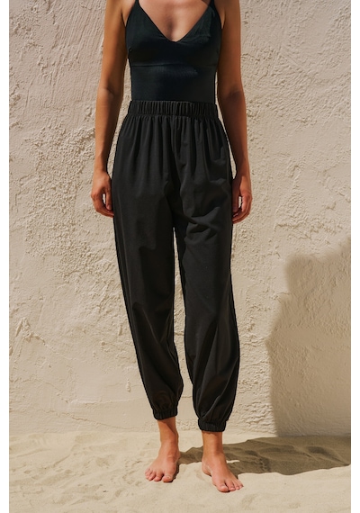 Manuka Büzgülü Jogger Form Mayo Pantolon Siyah Ss26pnt00043-01