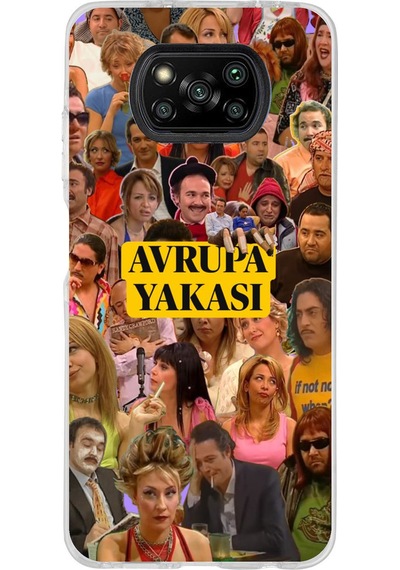 Poco X3 - X3 Pro Uyumlu Avrupa Yakası Baskılı Silikon Kılıf Renkli