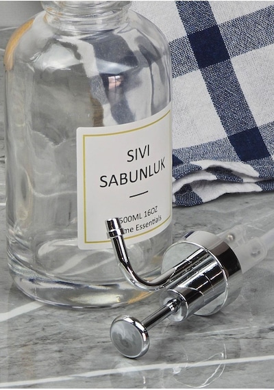 Cam Sıvı Sabunluk Seti - 2li Spreyli Losyon Ve Sabun Dispenseri - 2x500 Ml Şeffaf