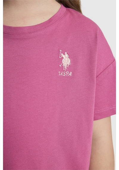 U.S. Polo Assn. Kız Çocuk Fuşya Tişört Basic 50325609-vr023 Fusya